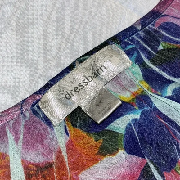 Dressbarn Colorful Floral Blouse 1X - Picture 9 of 9
